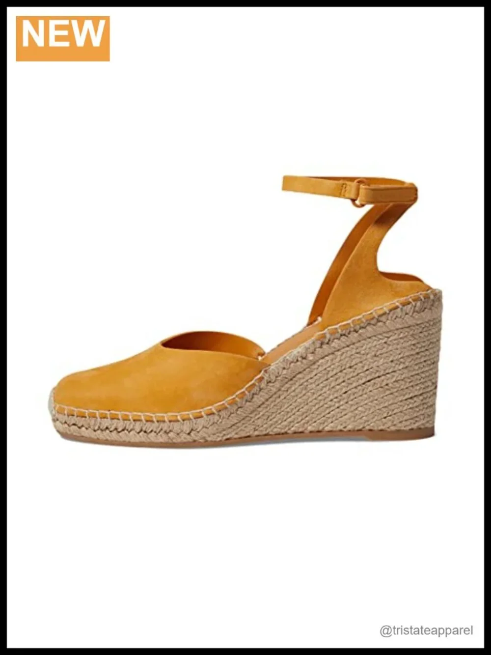 Leather Espadrille Wedge Sandals Square Toe Ankle Strap Comfort